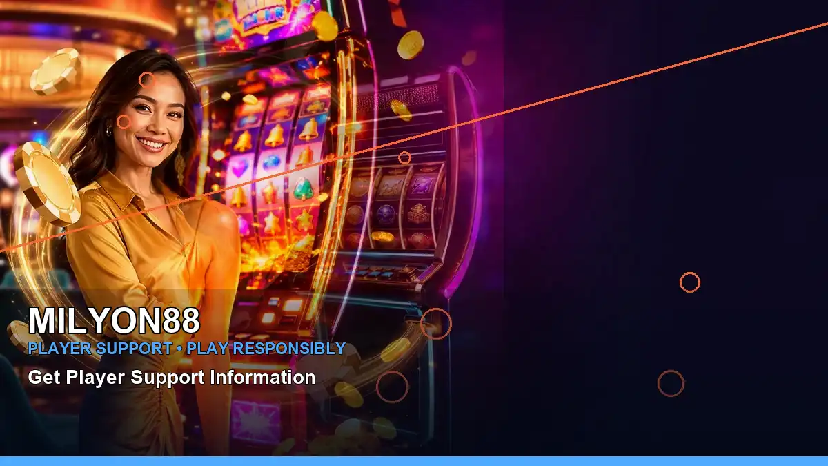 MILYON88 reels casino bonus games featuring an adult Filipina casino host with a left-framed composition